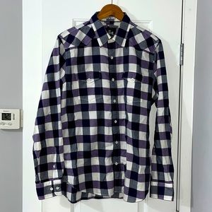 Express Men’s Flannel - Large - Purple, White, and Gray